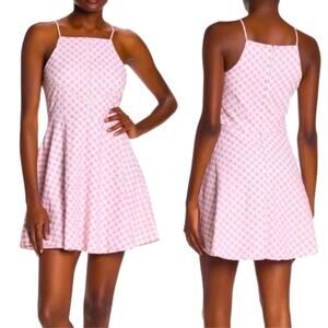 Trixxi pink XL Eyelet Skater embroidered Dress NWT sundress short cutout spring